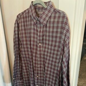 Daniel Cremieux Burgundy and Gray Checkered Shirt